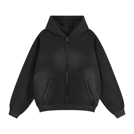 Messiah Mode Sunfade Two-way Zipper Boxy Fleece Hoodie